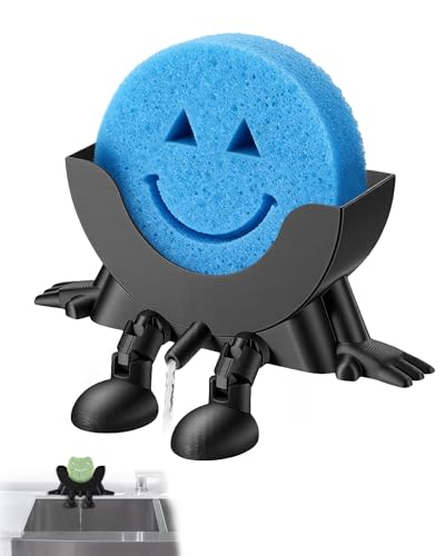 3D Printed Sponge Holder for Kitchen, Suitable for Scrub Daddy Holder，Funny Sponge Holder, Drainable Scrub Stand Sponge Caddy, Cute Drying Rack Accessories for Kitchen Sink