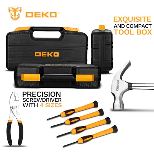 39-Piece Household Tool Kit for Women, Basic Hand Tool Set with Plastic Toolbox Storage Case, Small Starter Tool Box Set for Home Repairs, DIY Projects, Crafts and Dorm Essentials - Orange - view 5