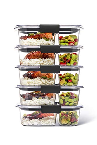 Brilliance 14-Piece Airtight Food Storage Set and 2-Compartment 2.85-Cup Leakproof Meal Prep Containers - view 5