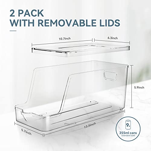 Soda Can Dispenser for Refrigerator with Lids, Stackable, 2 Pack - view 5