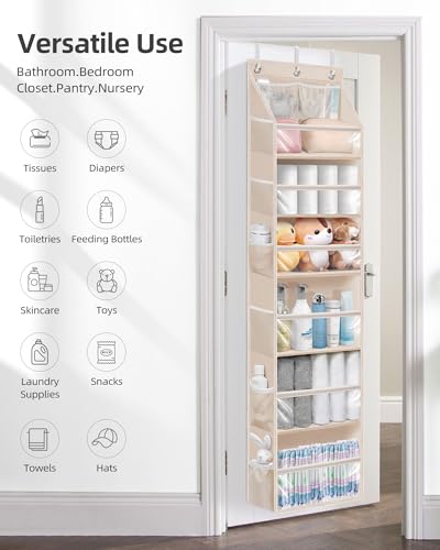 Over Door Organizer Hanging Shelves Large Clear Deep Pockets - view 6