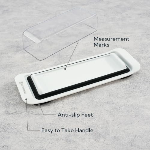 Airtight Butter Dish with Lid for Countertop and Refrigerator Door Shelf, Butter Keeper, Plastic Butter Holder Tray Container for West/East Coast Butter, White - view 6