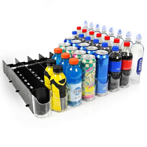 Fridge Organizer & Soda Can Dispenser for Refrigerator - Drink Dispenser & Refrigerator Storage (6-Pack)