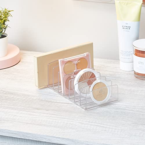 BPA-Free Plastic Divided Makeup Palette Cosmetic Organizer, The Clarity Collection – 9.25" x 3.86" x 3.2", Clear - view 4