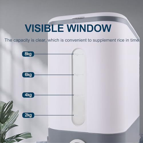 22.5-25 Lbs Gray Rice Dispenser, Rice Container with Lid, Rice Storage Container with Measuring Cup, Food Dispenser Rice Container, Storage Container for Cereal, Household Rice Bucket - view 5
