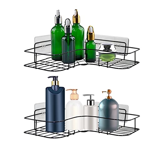 2 Pack Shower Caddy Adhesive for Replacement, Strong Transparent Adhesive for Shower Caddy Sticky Pads, No Drilling for Corner Shelf Basket, Bathroom Storage Shelves, Kitchen Racks and Soap Holder - view 2