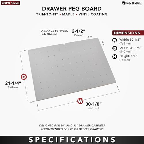Wood Trim-to-Fit Drawer Peg Board Insert with Vinyl Coating - view 4