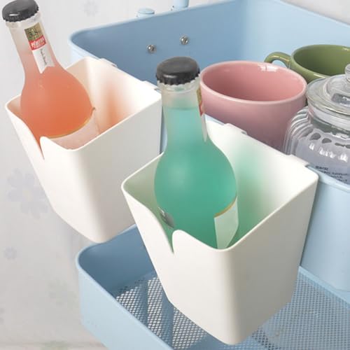3pcs Hanging Basket Cart Storage Box Kitchen Hanging Baskets for Pantry Cabinet Wardrobe Bathroom Sundries Holder Compact Organizer Bins for Home Living Room - view 3