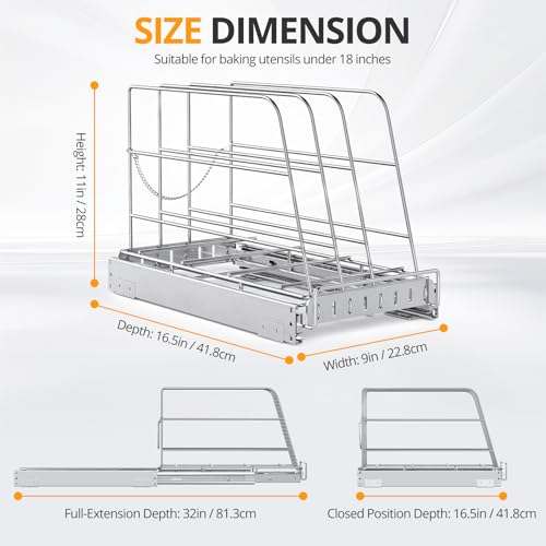 Pull Out Cabinet Organizer for Cutting Board, Cookie Sheet, Baking Sheet - view 4