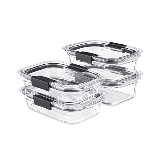 Brilliance Glass Storage Set of 4 Food Containers, Medium, Clear & Brilliance Glass Storage 4.7-Cup Food Containers with Lids, 3-Pack (6 Pieces Total), Clear - view 2
