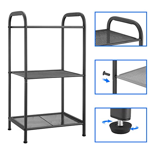 3 Tier Extendable Industrial Storage Rack, Charcoal Gray - view 4