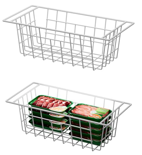 17.5in Chest Freezer Basket,Freezer Organizer Bins, Sturdy Metal Wire Freezer Organizer for Home Kitchen