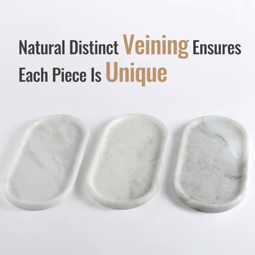 African Natural Marble Decorative Tray, 12"x6" - Countertop Organizer, Catchall Tray for Perfume, Candles, Jewelry - view 3