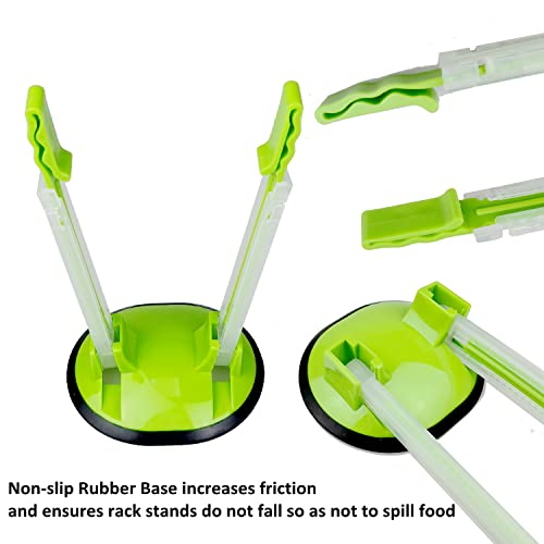 8 Pack Baggy Rack, Adjustable Plastic Freezer Bag Holder Stand, Zip Lock Bag Kitchen Gadget for Meal Planning - view 6