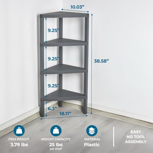 Grey 4-Tier Corner Shelf - view 2