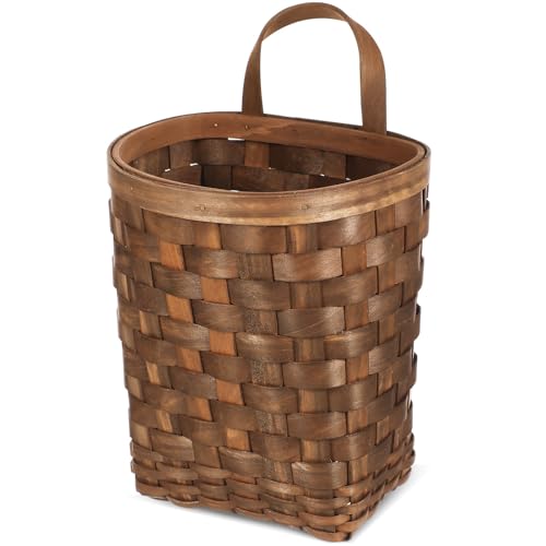 Wall Hanging Woven Basket 25.5x17x13.5cm with Handle for Kitchen Storage
