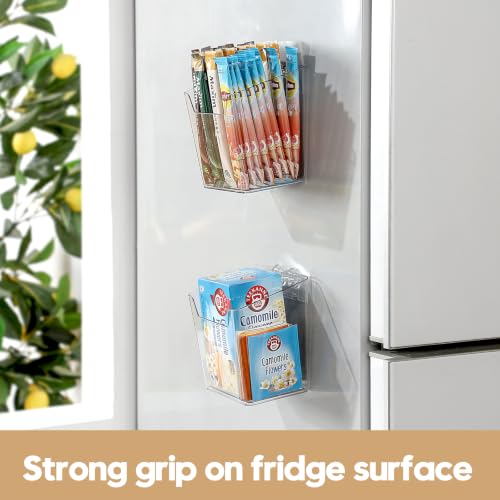 2 Pack Cabinet Door Organizer Adhesive, Clear Wall-Mounted Storage Bins(M) - view 5