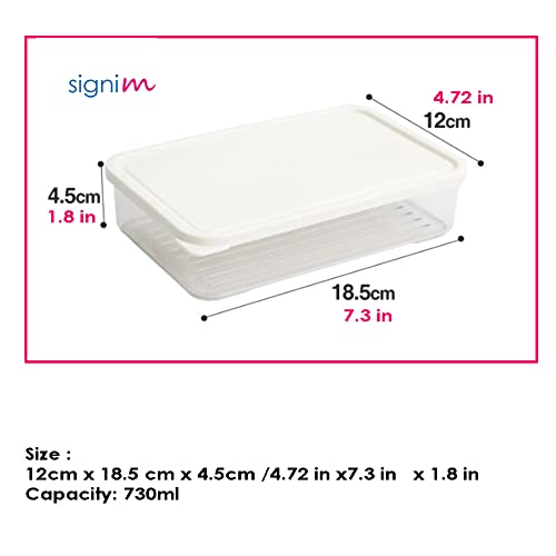 System refrigerator container 730ml Refrigerator Quick Frozen Storage Box Food Storage Container with Lid 4.72 in x7.3 in x 1.8 in White lid 40pcs set - view 2