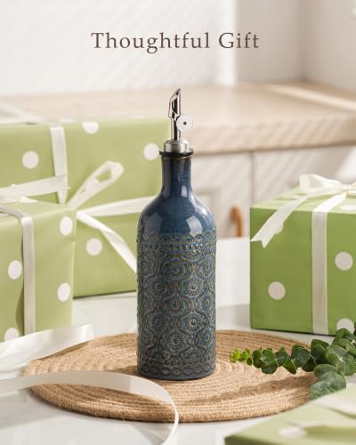 18 oz Ceramic Olive Oil Dispenser Bottle with Funnel - view 7