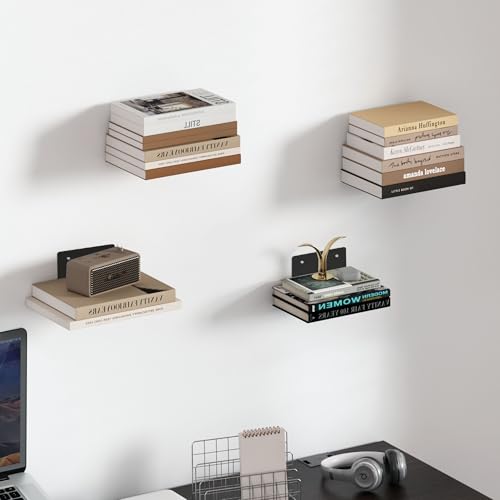 Invisible Floating Bookshelves Wall Mounted Black - view 2