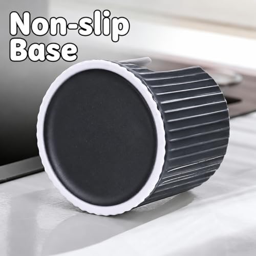 Ceramic Sponge Holder for Kitchen Sink, Quick Dry Sink Caddy Organizer with Non-Slip Base, Farmhouse Sponge and Brush Holder for Countertop, Bathroom or Kitchen, Black - view 7