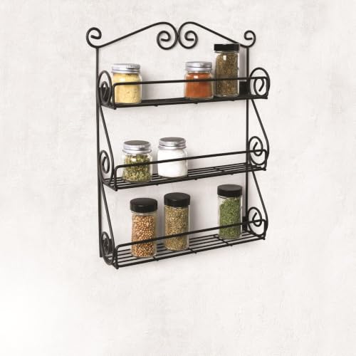 Spectrum Diversified Scroll Wall-Mounted Traditional Spice Rack Organizer for Cabinet & Kitchen, 3-Tier, Beauty & Nail Polish, 43710 - view 5