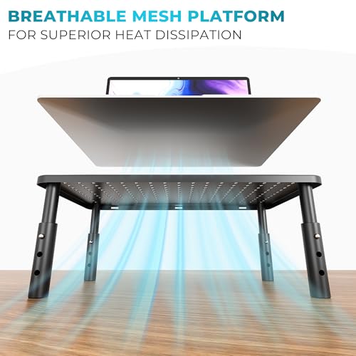 2 Pack Adjustable Monitor Stand Riser with Drawer, Supports 44lbs - view 5