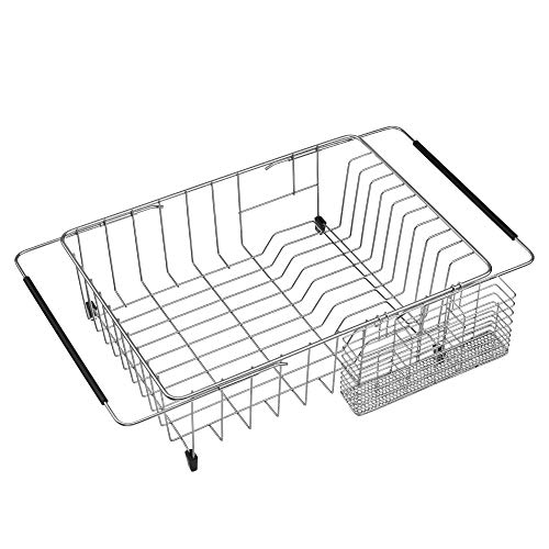 Cutlery Utensil Silverware Drying Rack Chopsticks Basket Holder with Hooks, Flatware Storage for Kitchen Dish Drainer Drying Rack, Rust Proof Stainless Steel - view 3