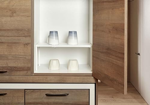 Expandable Cabinet Shelf, Shelf Riser for Cabinets, 11.8" White - view 2