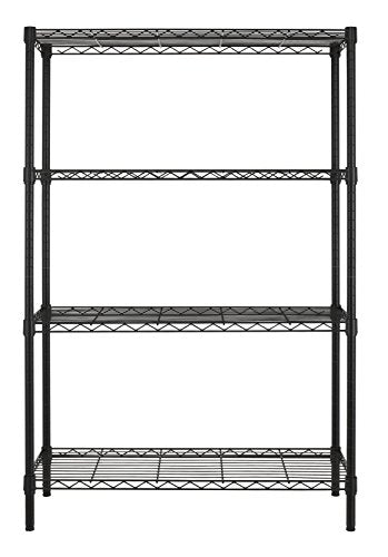Premium Heavy Duty 4 Tier Adjustable Metal Wire Shelving Rack Unit Storage Organizer Tower Shelf System 3Layer Anti-Rust Coating Garage Workshop Kitchen Steel Leveling Feet 36”x14”x54” Black - view 5