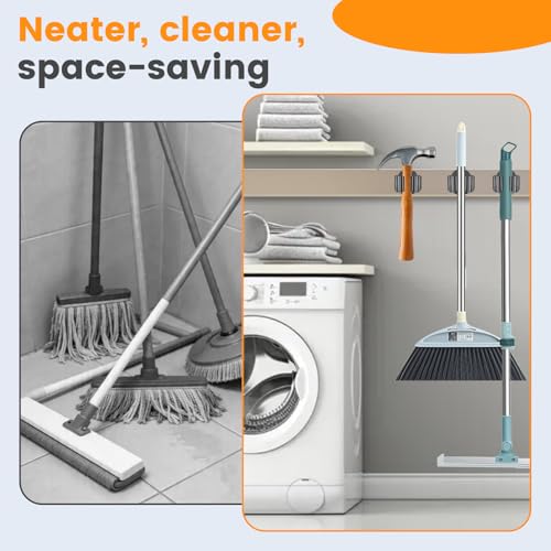 4 Pack Strong Magnetic Broom Holder, Black - view 7