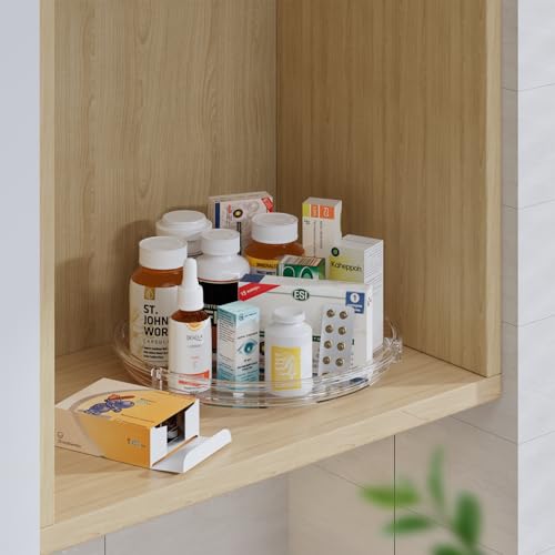 4 Pack Lazy Susan Turntable Organizer for Cabinet Pantry Fridge Clear - view 6