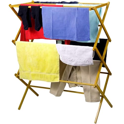 Wooden Clothes Drying Rack for Laundry - Foldable & Pre-Assembled - view 5
