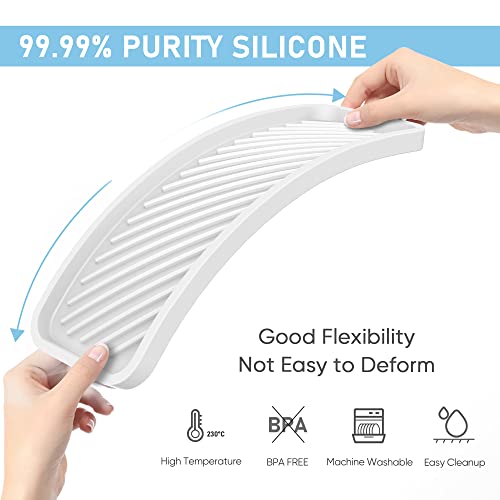 Kitchen Silicone Sink Organizer Tray, Sponge Holder for Sink Caddy（White） - view 3