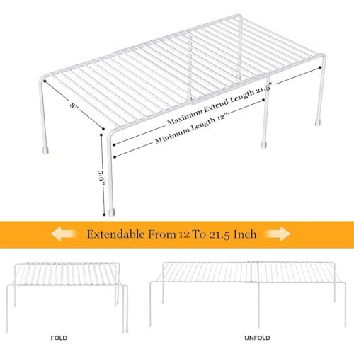 Freezer Shelf Expandable Kitchen Cabinet Organizer Shelf Riser - view 5