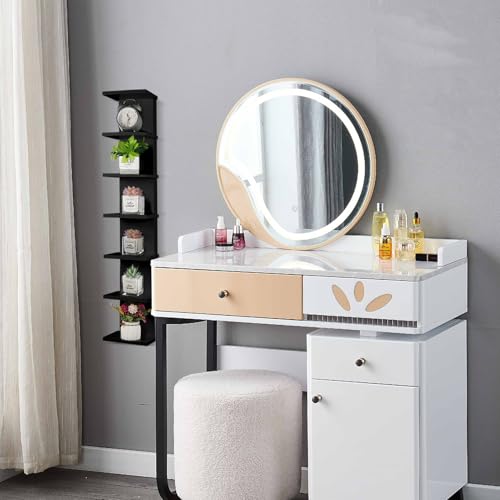 7 Tier Wall Shelf Unit - Lack Floating Shelf, Compact Display Floating Shelf, Vertical Column Wall Decor Mount Floating Storage Organizer Tall Tower Shelf for Bedrooms, Living Rooms(Black) - view 6