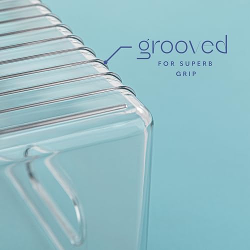 Plastic Food Storage 4 Pack Clear Container Bin with Handles for Organizing Kitchen, Pantry, Refrigerator, Freezer, Pantry, Cabinet, Closet, Bathroom. 16”x6”x5” - view 4
