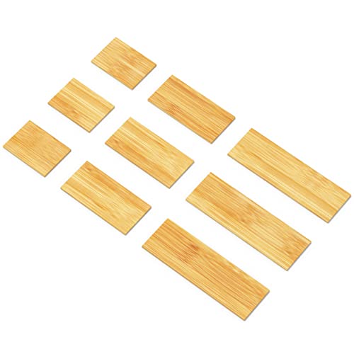 Bamboo Drawer Dividers Inserts, 3 Sizes, 9 Pack