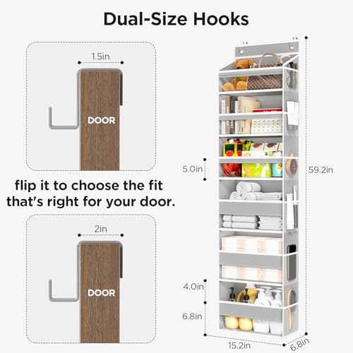 6 Tiers Over The Door Organizer, Behind The Door Storage Hanging Shelves - view 3