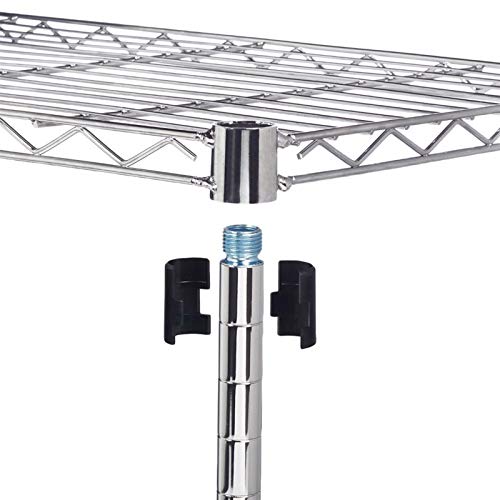 5 Tier Storage Metal Shelf, Wire Shelving Unit, 72" Hx36 Wx14 D, 1250 LBS Capacity, Sturdy Steel Heavy Duty, for Restaurant Garage Pantry Kitchen Garage Rack, Chrome - view 5