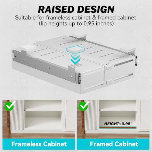 Pull Out Cabinet Organizer, Expandable Width 8"-13", Heavy Duty Metal Slide Out Drawers for Cabinets, Expandable Cabinet Pull Out Shelves for Kitchen, Pantry, Bathroom, White - view 4