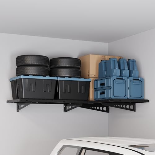 2 Pack 2x4ft Corner Wall Shelving Garage Storage Rack, Black - view 2