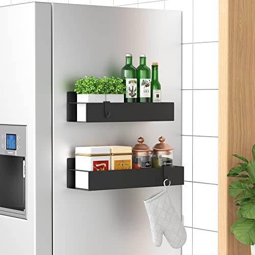 Metal Magnetic Spice Rack for Refrigerator Black, 4 Pack - view 3