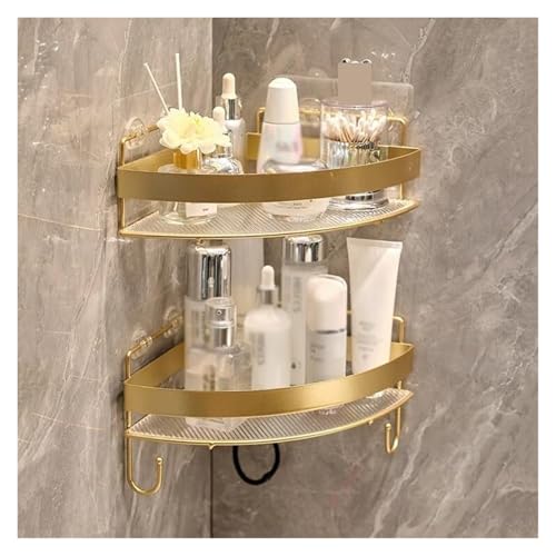 Corner Shower Caddy - 2-Tier Suction Cup Bath Shelves, Triangle Shower Organizer with Hooks, No Drilling Acrylic Storage Solution for Bathroom, Durable & Stylish - view 6
