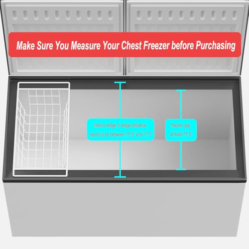 17.5in Chest Freezer Basket,Freezer Organizer Bins, Sturdy Metal Wire Freezer Organizer for Home Kitchen - view 3