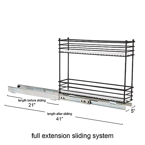 Glidez Under Cabinet 2‑Tier Pull‑Out Storage Organizer with Removable PEVA Liners, Matte Black - view 4