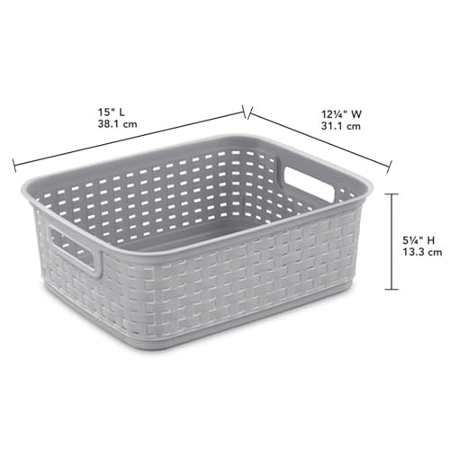 Short Weave Basket Bin for Clothing and Laundry Storage, 12-Pack - view 2