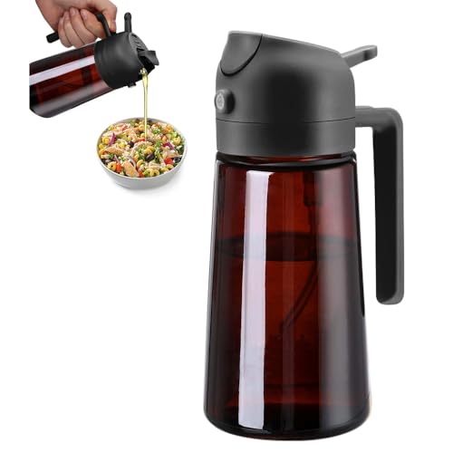 Oil Sprayer, 2 in 1 Oil Sprayer for Kitchen Cooking, 470ml Oil Spray Bottle for Home