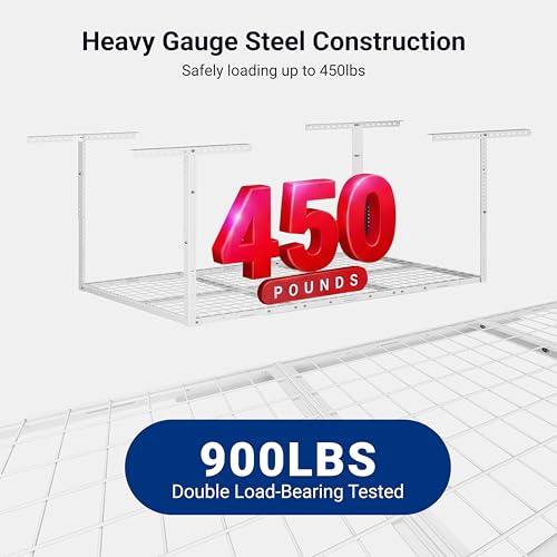 3x6 Overhead Garage Ceiling Storage Rack, 2 Pack, White - view 5