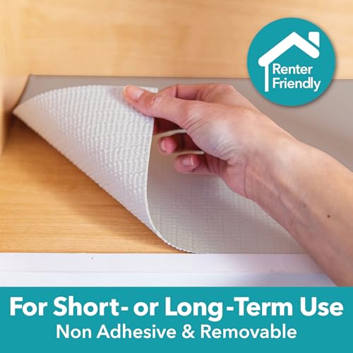 Smooth Top EasyLiner for Cabinets & Drawers, Easy to Install, Shelf Paper & Drawer Liner Non Adhesive, Non Slip Shelf Liner for Pantry, Kitchen Essentials, 12 in x 10 ft (6 Pack), 60 ft, Gray Damask - view 4